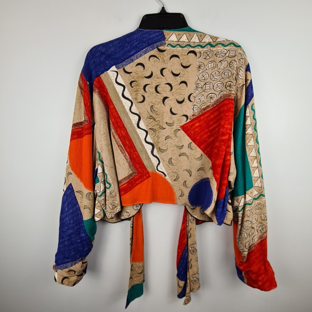 VTG Platinum Dorothy Schoelen Color Block Blazer Large Art To Wear Unique Retro - Picture 10 of 10